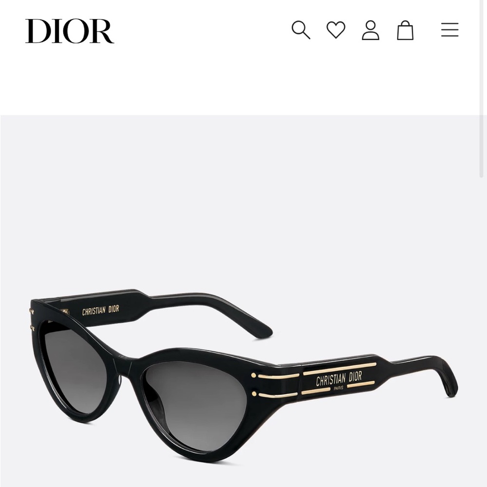 Dior Black and Gold Cat-Eye Sunglasses